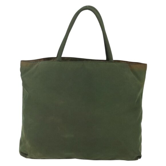 PRADA Tote Bag Nylon Khaki Silver Auth - Picture 3 of 15